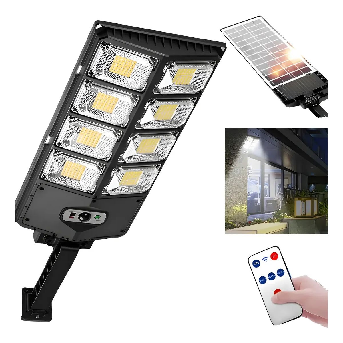 GENERICO - Focos Led Exterior 1200w Con Sensor Movimiento Luz Negro