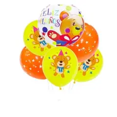 GENERICO - Set de globos latex oso 7pcs