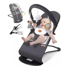 EVERSO - Silla Nido Mecedora Para Bebé Plegable Con Música Y Juguetes