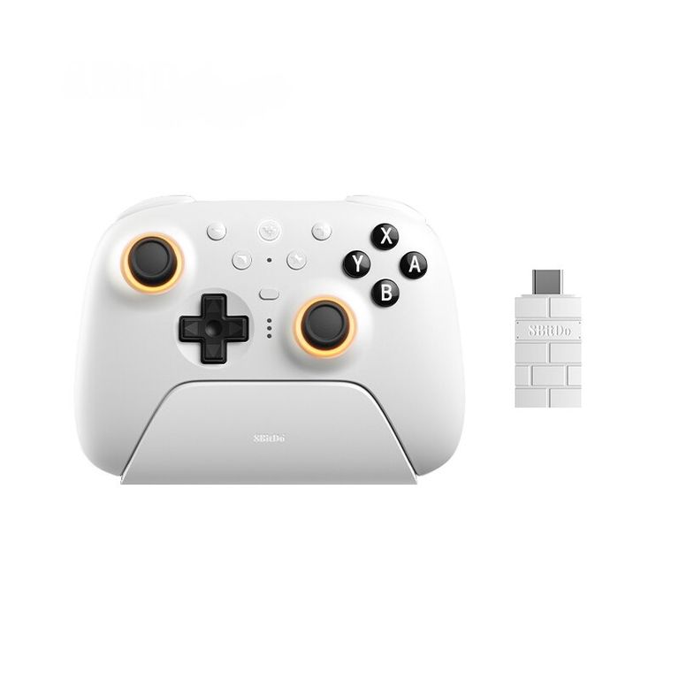 8BITDO Control Bluetooth Ultimate 2 para Switch 2 y PC Windows, con joysticks TMR - Blanco