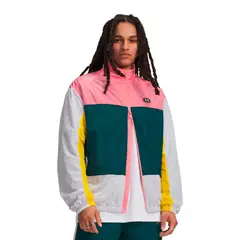 UNDER ARMOUR - Poleron UA Icon Woven Track Full Zip Rosado Hombre