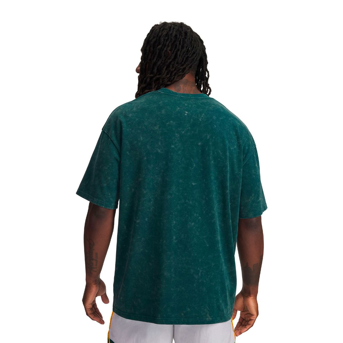 UNDER ARMOUR - Polera M/C UA Heavyweight Oversized Logo Wash Verde Hombre UNDER ARMOUR