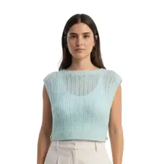 LUCYTA CREACIONES - Polera de Mujer Tejida a palillo
