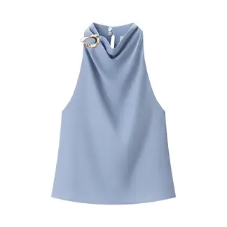 TIOZONEY - Polera Sin Mangas Mujer - Azul