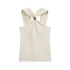 TIOZONEY - Polera Sin Mangas Mujer - Blanco