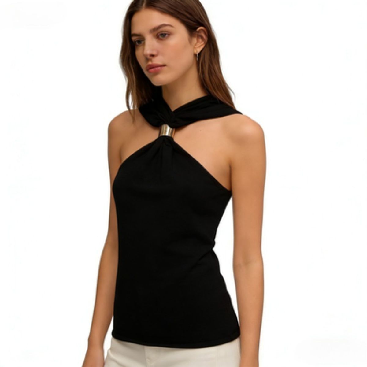 TIOZONEY - Polera Sin Mangas Mujer - Negro