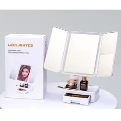 GENERICO - Espejo Maquillaje Plegable Luz Ajustable Fríacálida