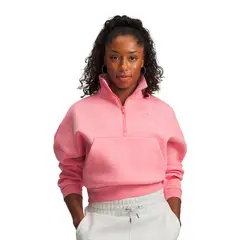UNDER ARMOUR - Poleron UA Icon Fleece Oversized Rosado Mujer
