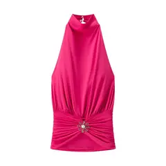 TIOZONEY - Polera Sin Mangas Mujer - Rosado