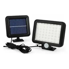 GENERICO - Lampara Led Solar Sensor Movimiento 56 Led Exterior Jardin Negro Fría