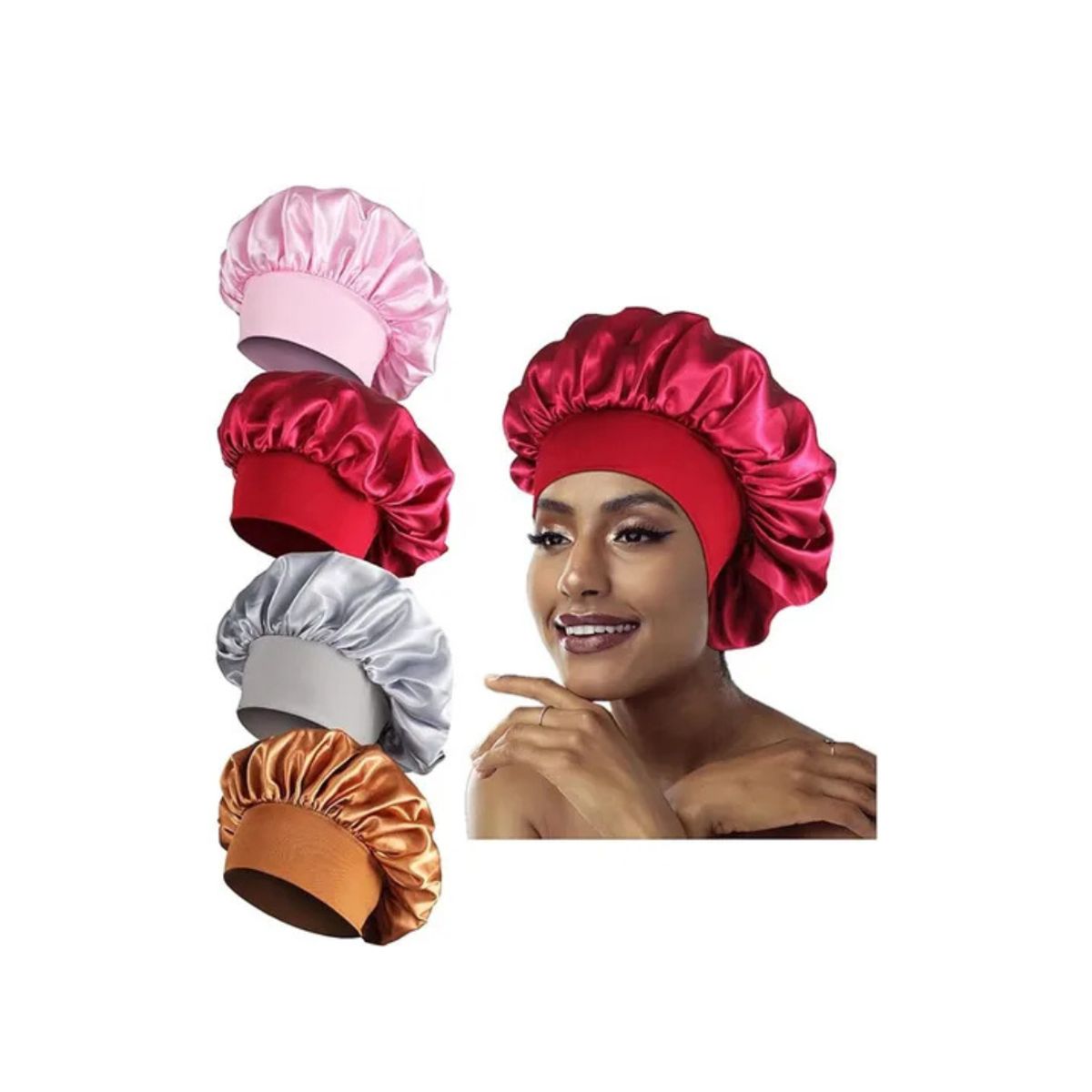 GENERICO - Gorro Satin Para Dormir Cabello Rizado Y Liso Evita Enredos