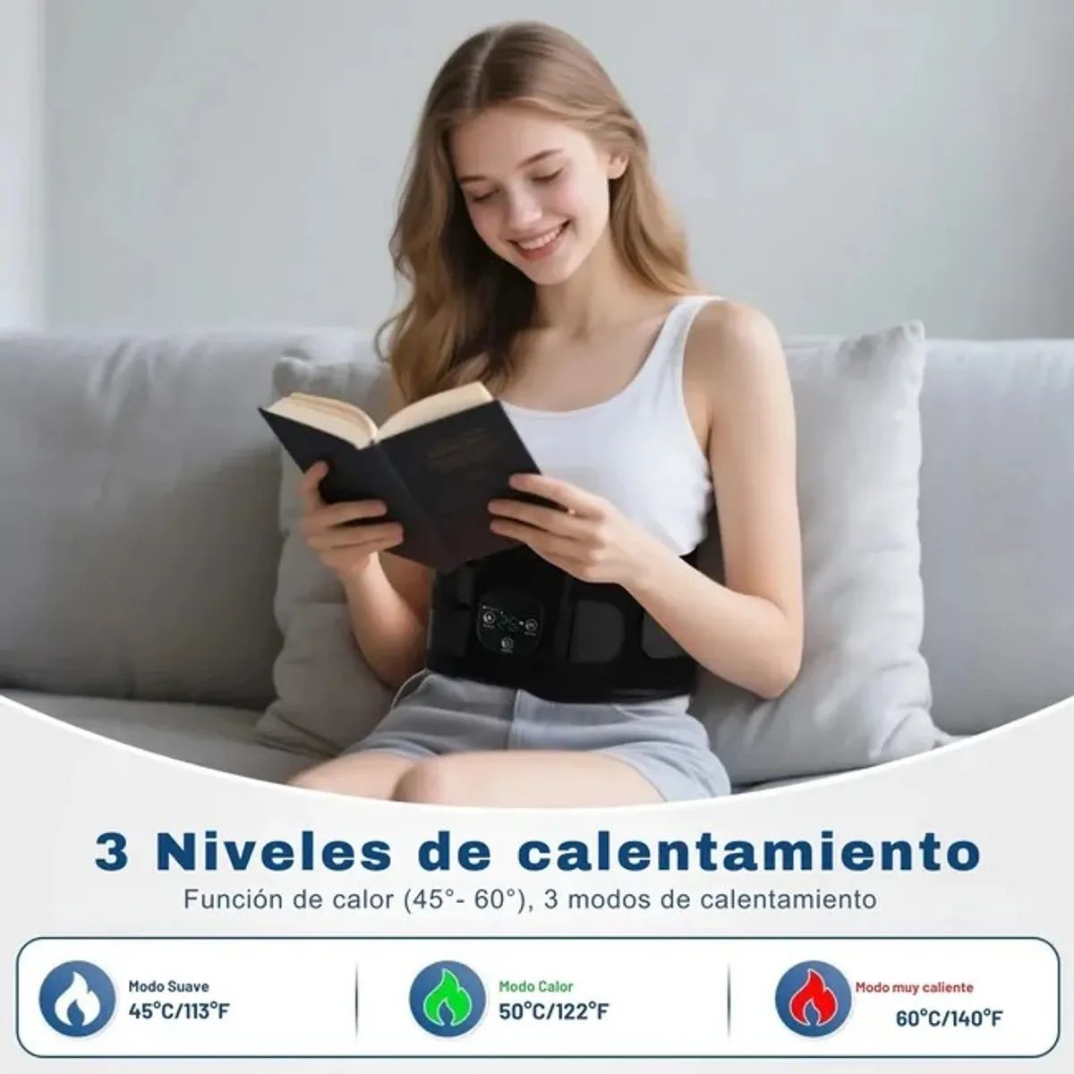 MOVI - FAJA LUMBAR TERAPIA, 2 EN 1 CALOR Y FRIO BOLSILLO PARA GEL DE FRIO