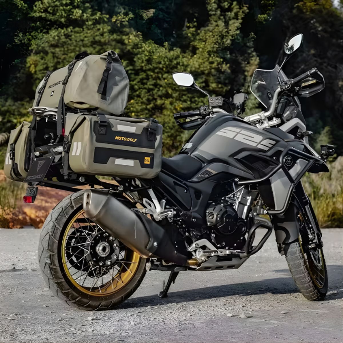 GENERICO - Pack Alforjas Impermeables 30L + Bolso 40L Moto  Kit Viaje 100L Verde militar
