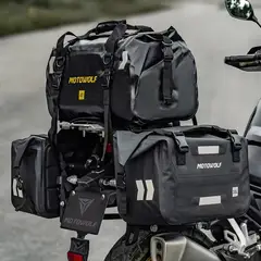 GENERICO - Pack Alforjas Impermeables 30L + Bolso 40L Moto Kit Viaje 100L NEGRO