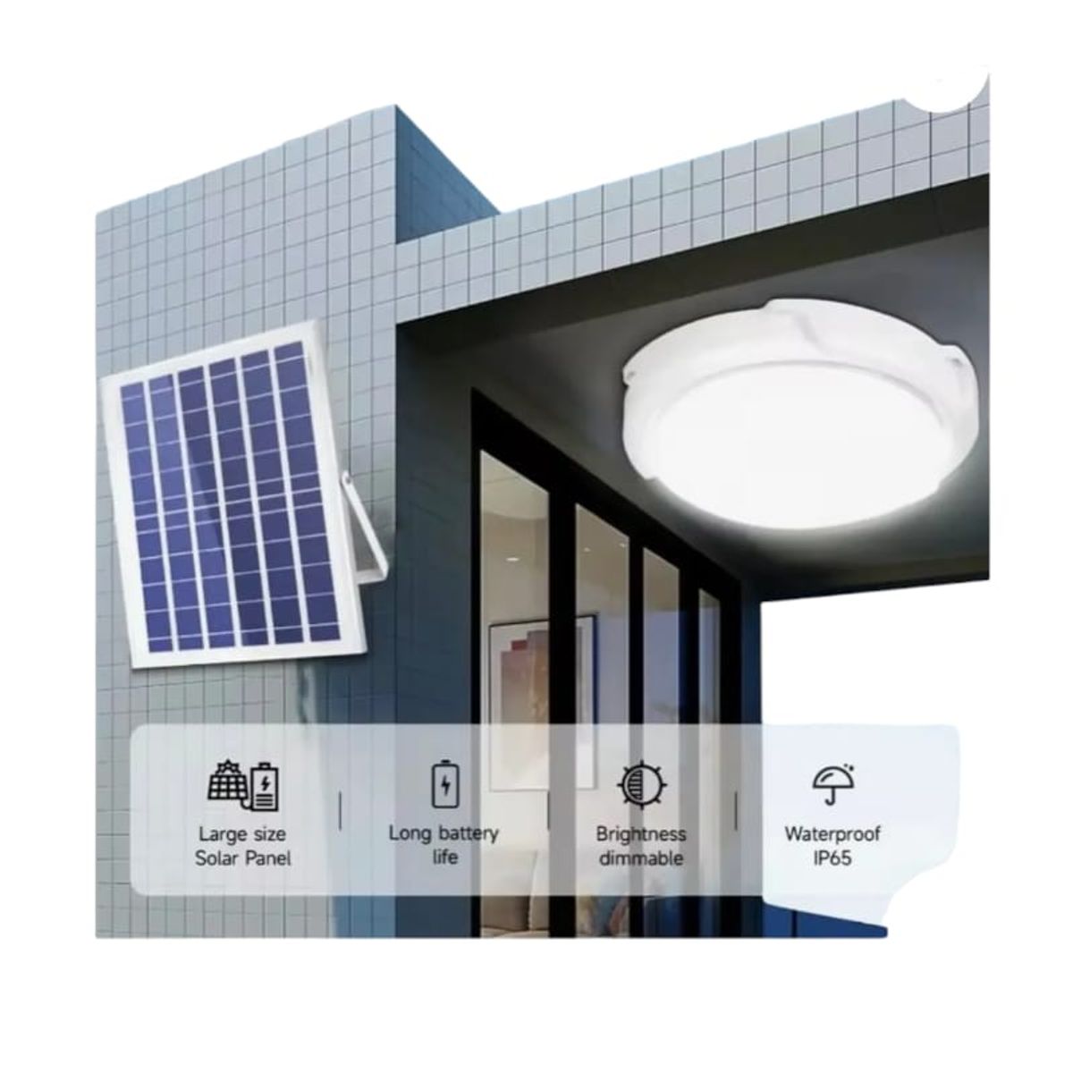 GENERICO - Foco Solar Interior Redondo 300W