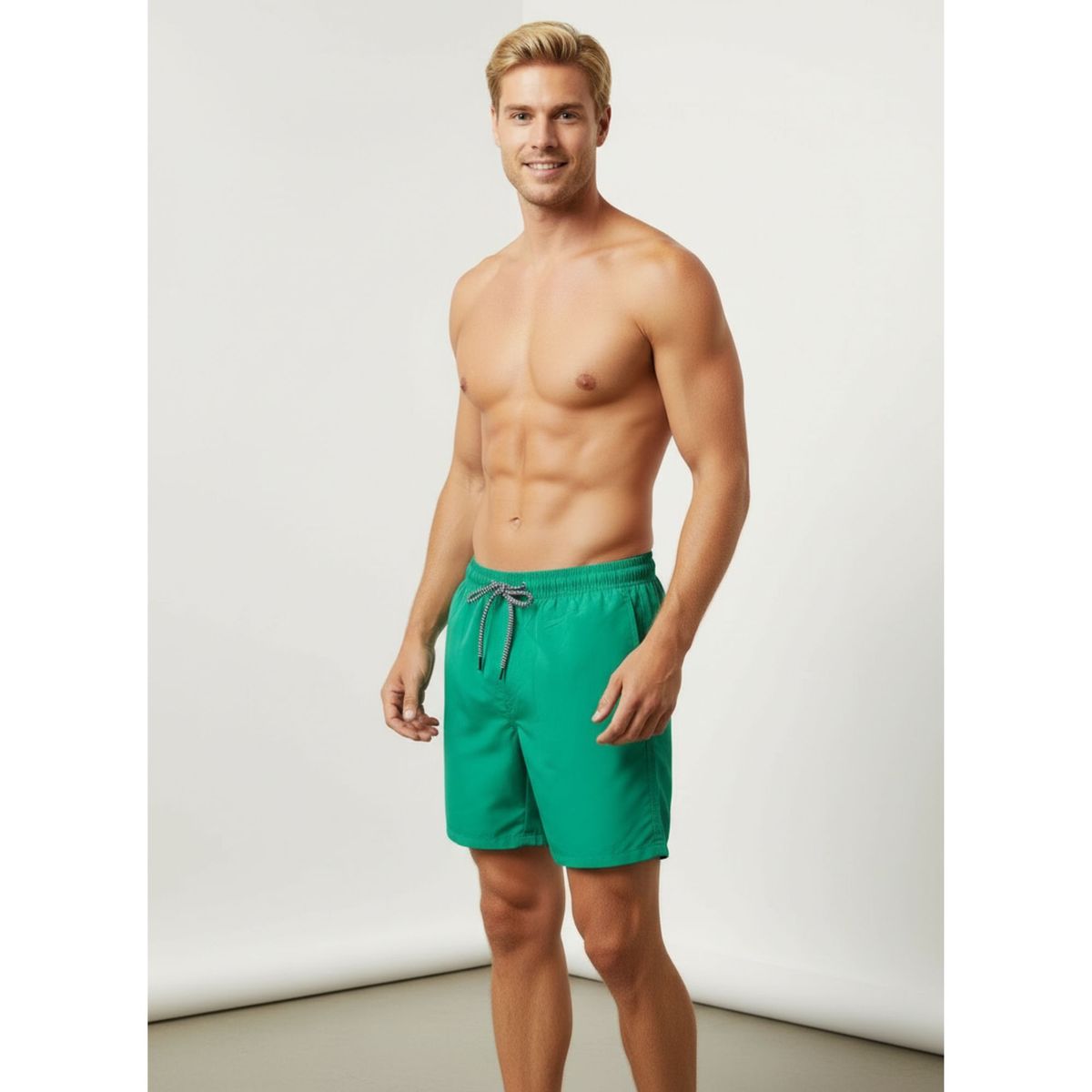 LIKE SHOP - Traje De Baño Hombre Forro Malla Colores Liso 1213