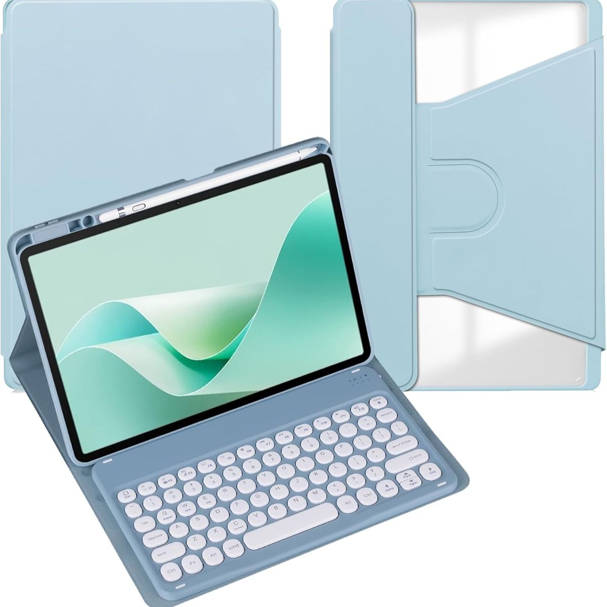 PUREPOWER - Funda con teclado Español Ñ Giratorio para iPad Pro11 2022 2021 2020 y Air45678 de 11 pulgadas