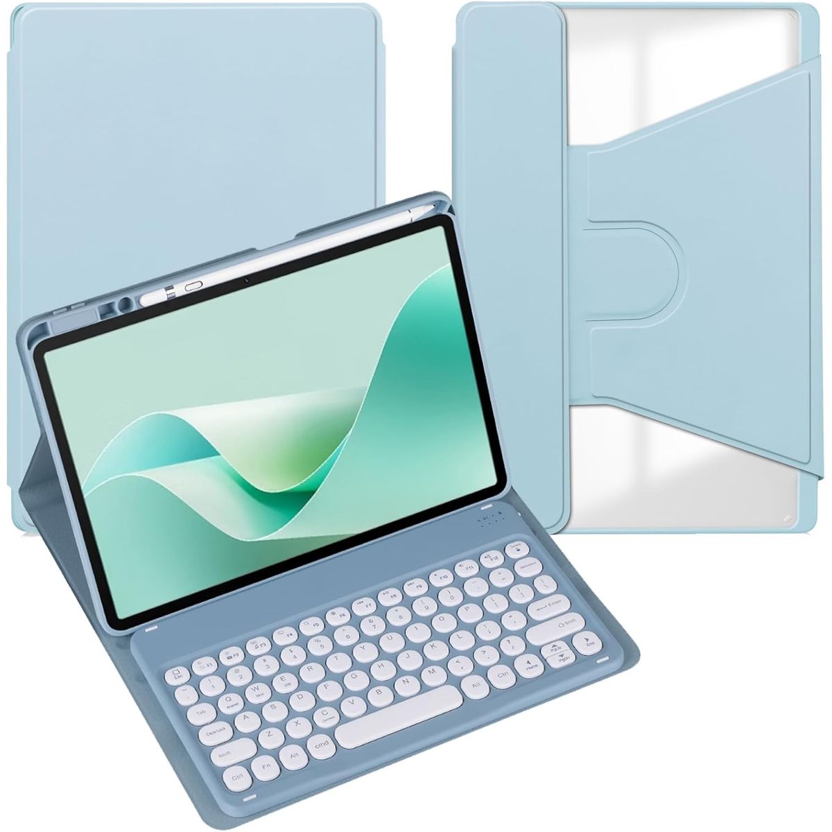 PUREPOWER - Funda con teclado Español Ñ Giratorio para iPad Pro11 2022 2021 2020 y Air45678 de 11 pulgadas