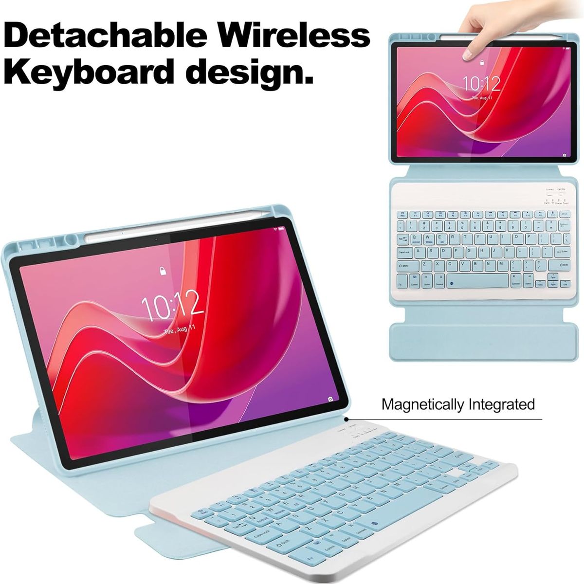 PUREPOWER - Funda con teclado Español Ñ Giratorio para iPad Pro11 2022 2021 2020 y Air45678 de 11 pulgadas