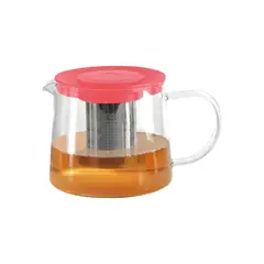 KITCHENWARE - TETERA VIDRIO BOROSILICATO CON INFUSOR 1 LT SALMON