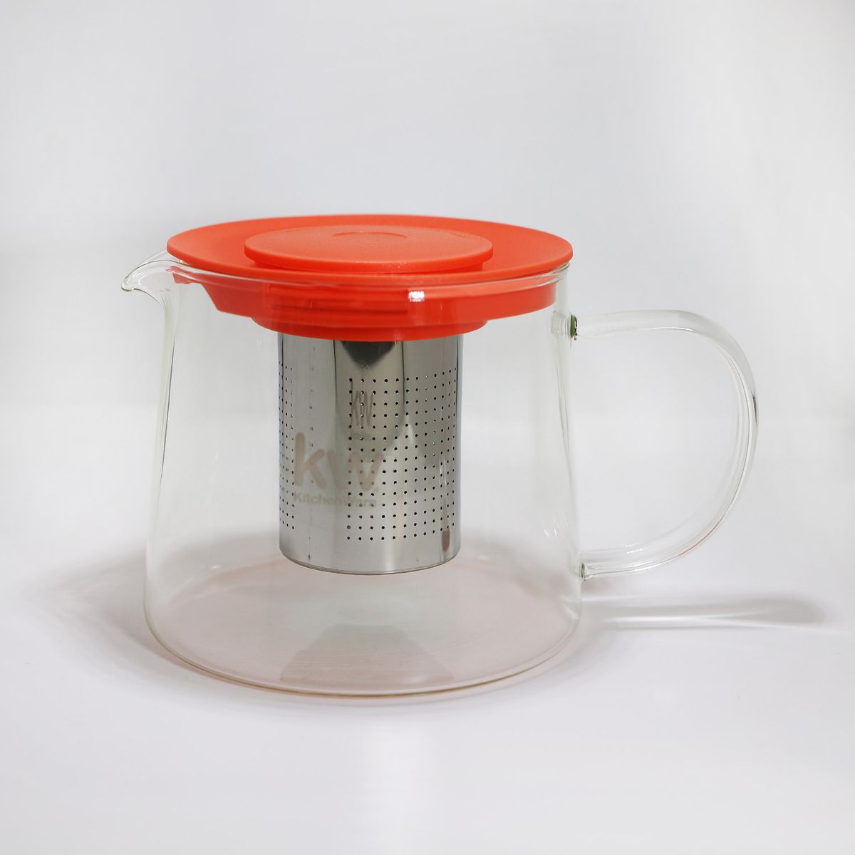 KITCHENWARE - TETERA VIDRIO BOROSILICATO CON INFUSOR 1 LT SALMON