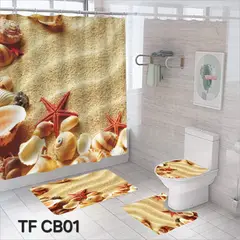 GENERICO - Set de baño 4 piezas con cortina impermeable