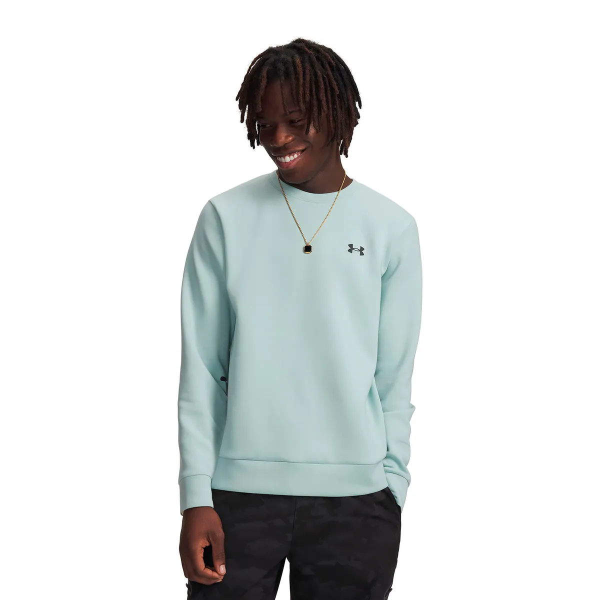 UNDER ARMOUR - Poleron UA Unstoppable Fleece Crew Azul Hombre UNDER ARMOUR