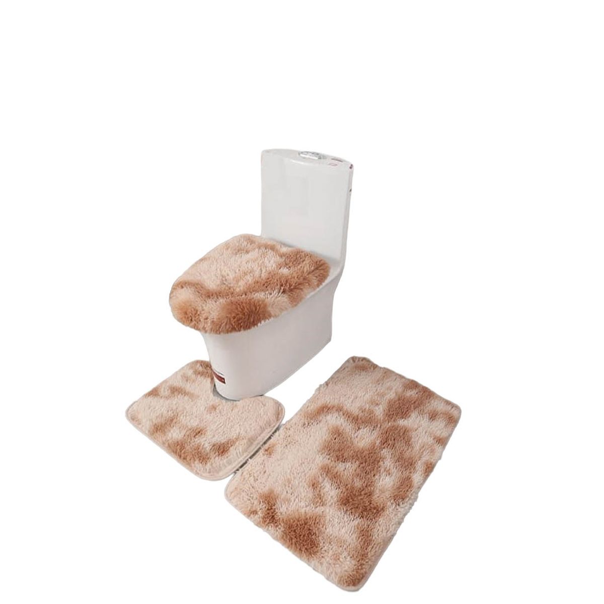 GENERICO - Set de Baño Peludo 3 Piezas Color A Elección