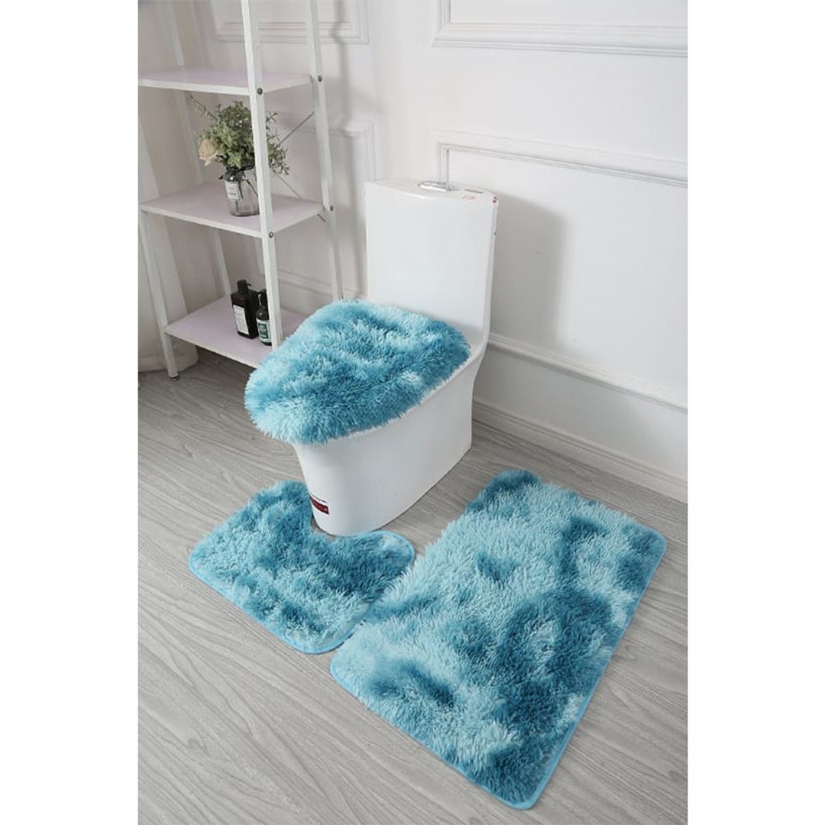 GENERICO - Set de Baño Peludo 3 Piezas Color A Elección