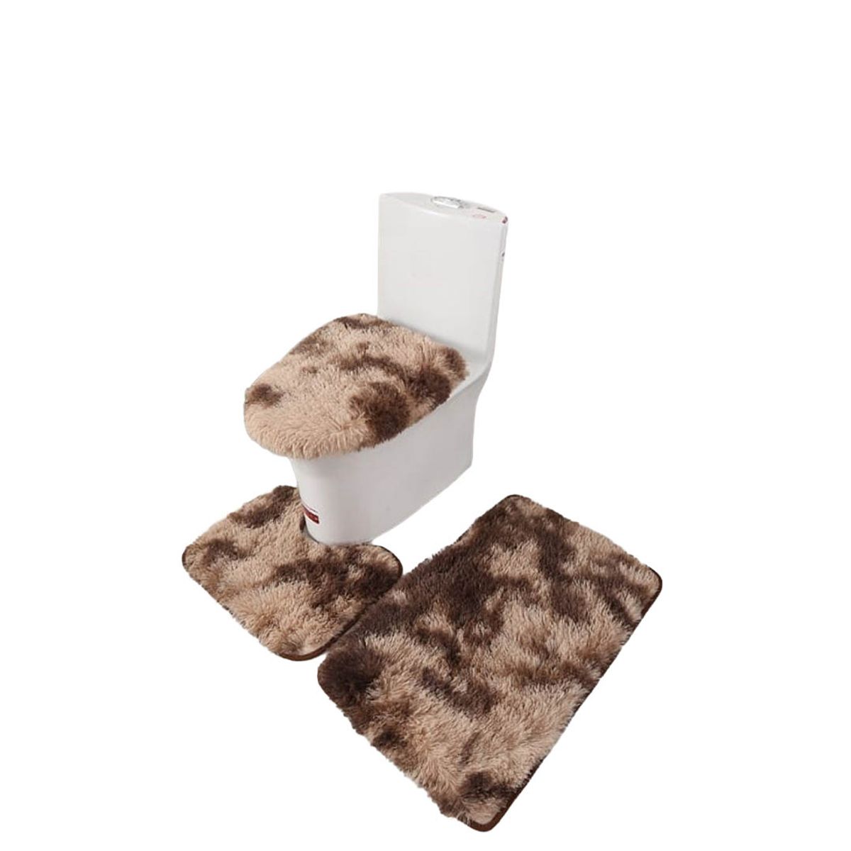 GENERICO - Set de Baño Peludo 3 Piezas Color A Elección