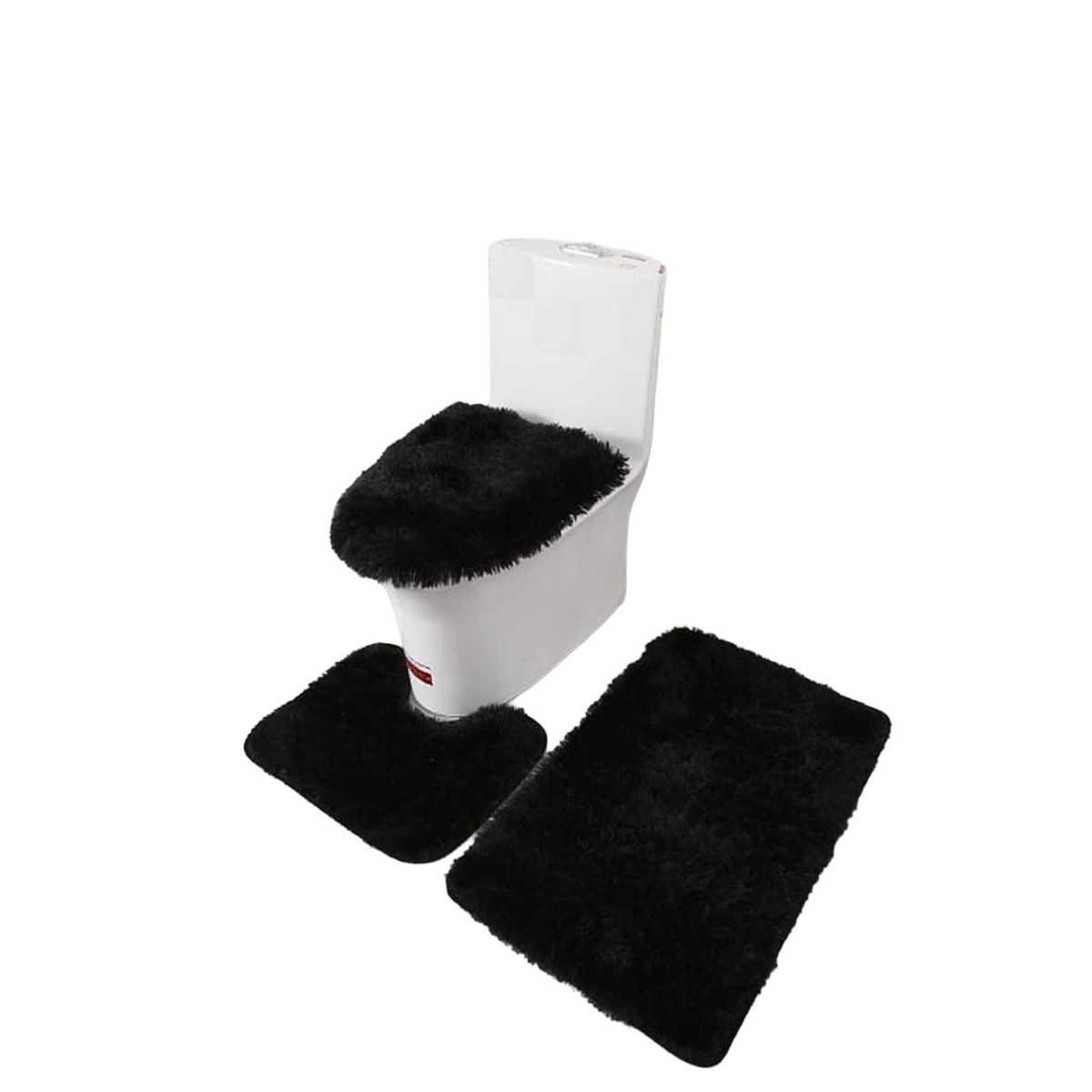 GENERICO - Set de Baño Peludo 3 Piezas Color A Elección