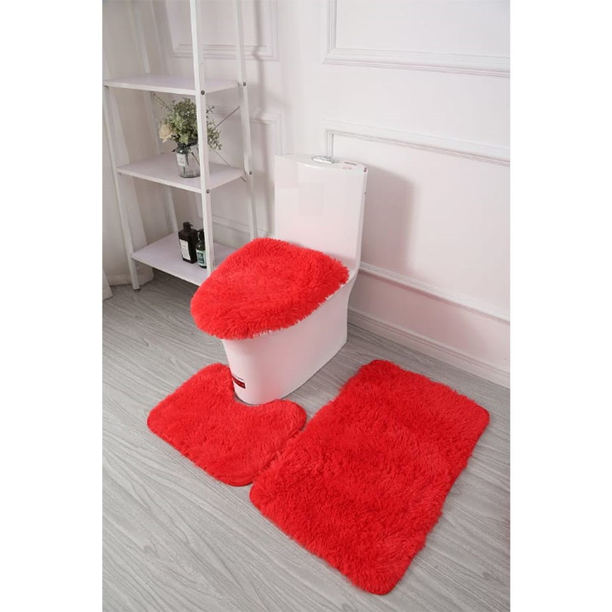 GENERICO - Set de Baño Peludo 3 Piezas Color A Elección