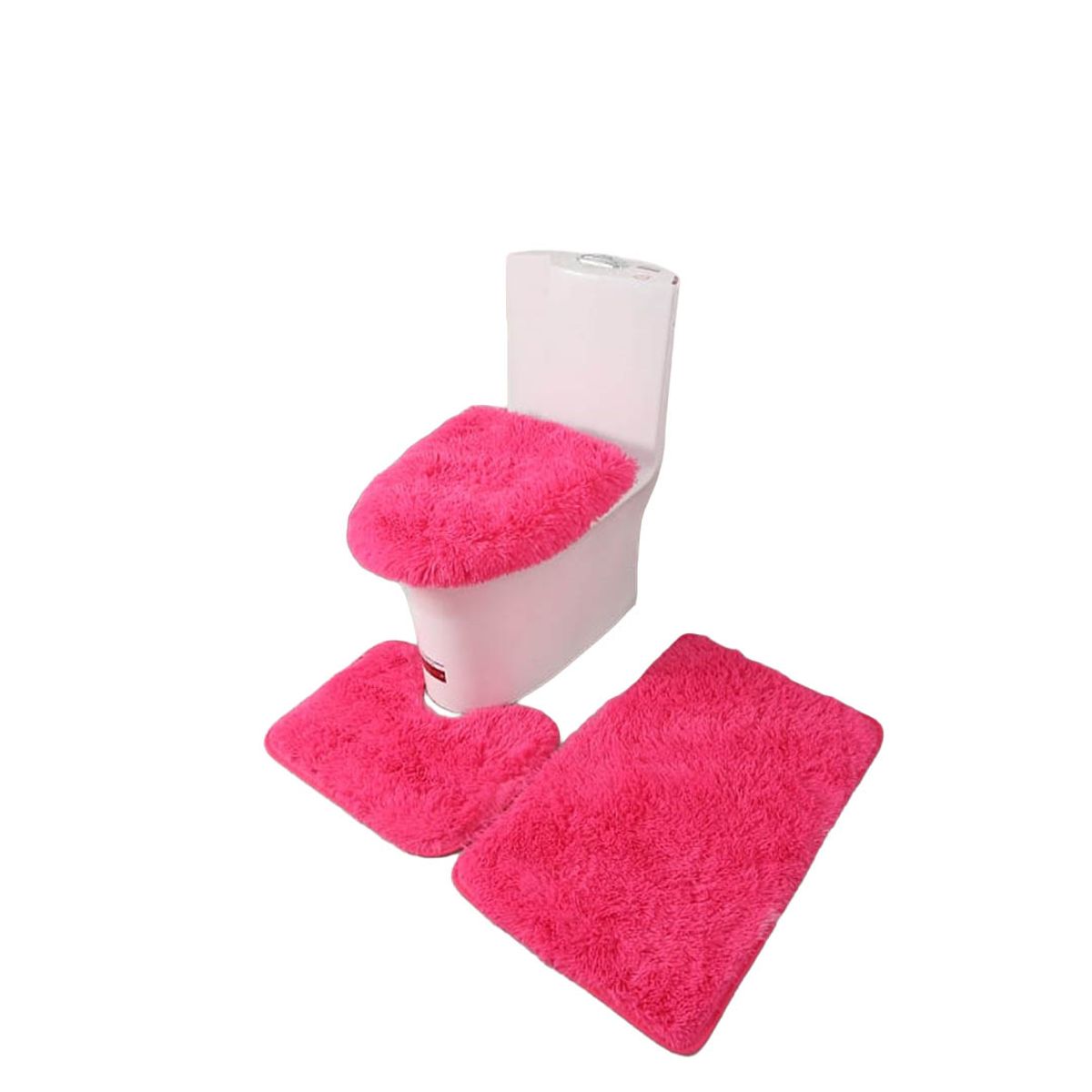 GENERICO - Set de Baño Peludo 3 Piezas Color A Elección