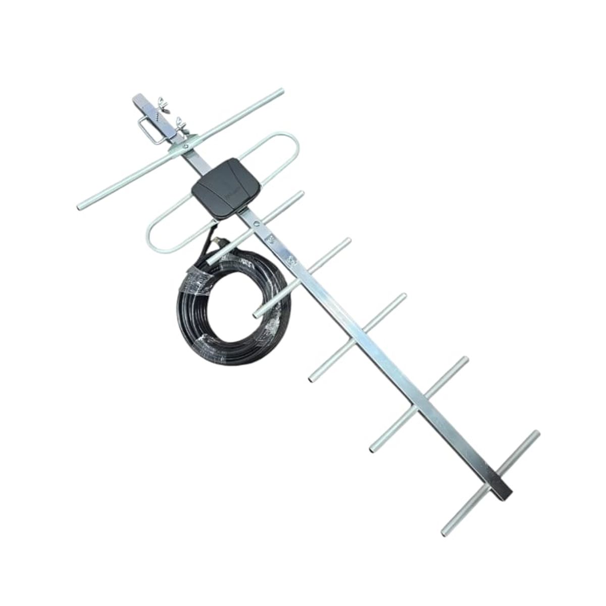 GENERICO - Antena Aerea Hdtv Fija Exterior 7 Elementos Cable 10 Metros