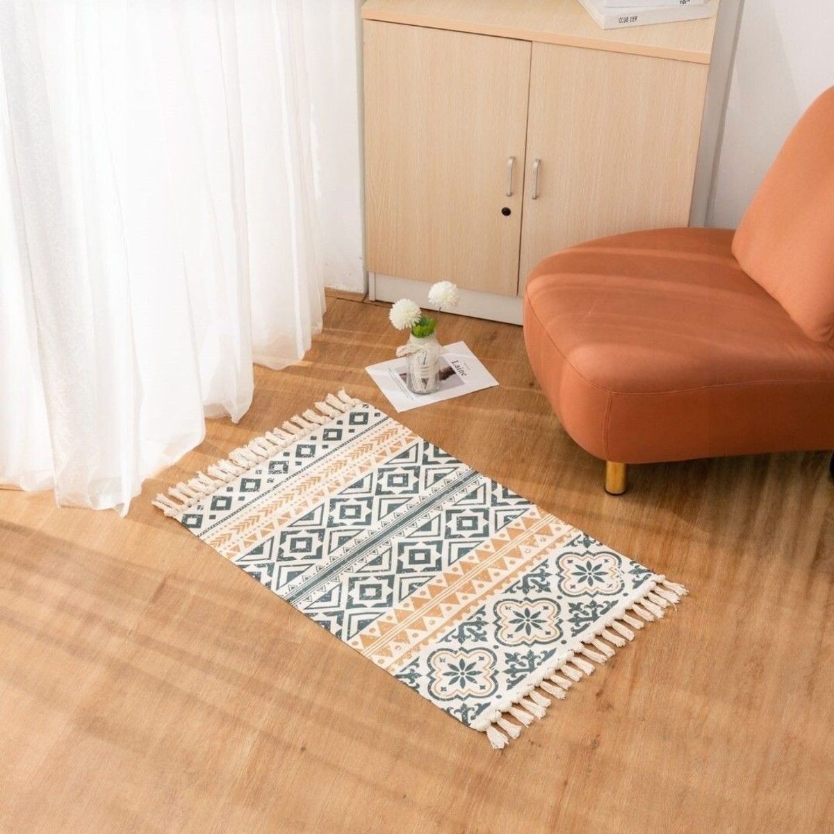 GENERICO - Alfombra Étnica Decorativa Estilo Boho para Living y Dormitorio