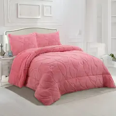 GENERICO - Plumon De Invierno Texturizado Diseno Hojas Con Chiporro 2P