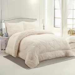 GENERICO - Plumon De Invierno Texturizado Diseno Hojas Con Chiporro King