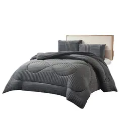 GENERICO - Edredón Acolchado Texturizado con Fundas tamaño King