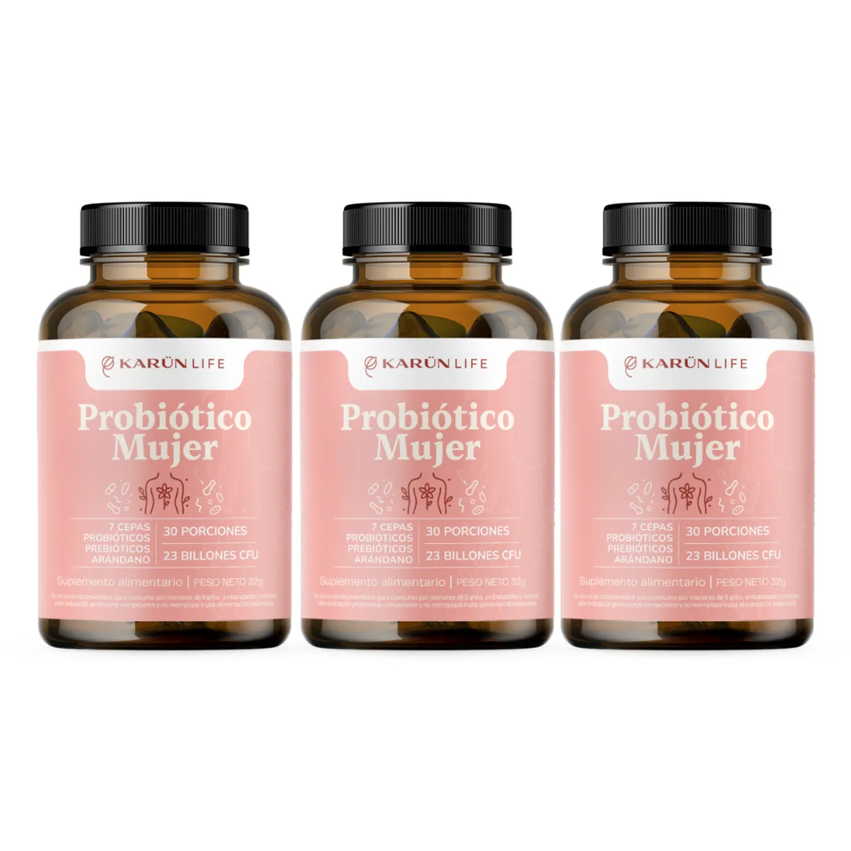 KARUNLIFE - Pack x3 Probiótico Mujer 180 Cap Karun Life