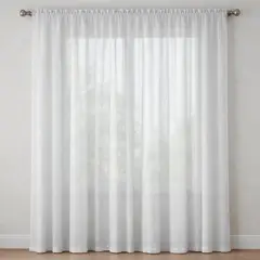 CASATUA - Cortina Visillo Tipo Velo Set 2 Paños 135 x 220cm - Blanco