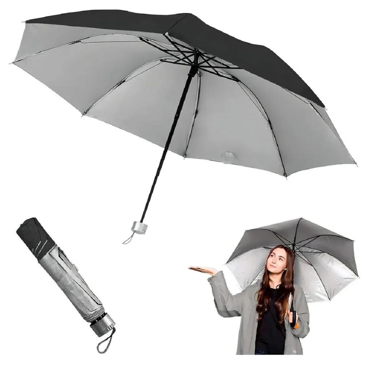 BLUE MOUNTAIN - PARAGUAS PROTECCION UV PLEGABLE LIGERA IMPERMEABLE