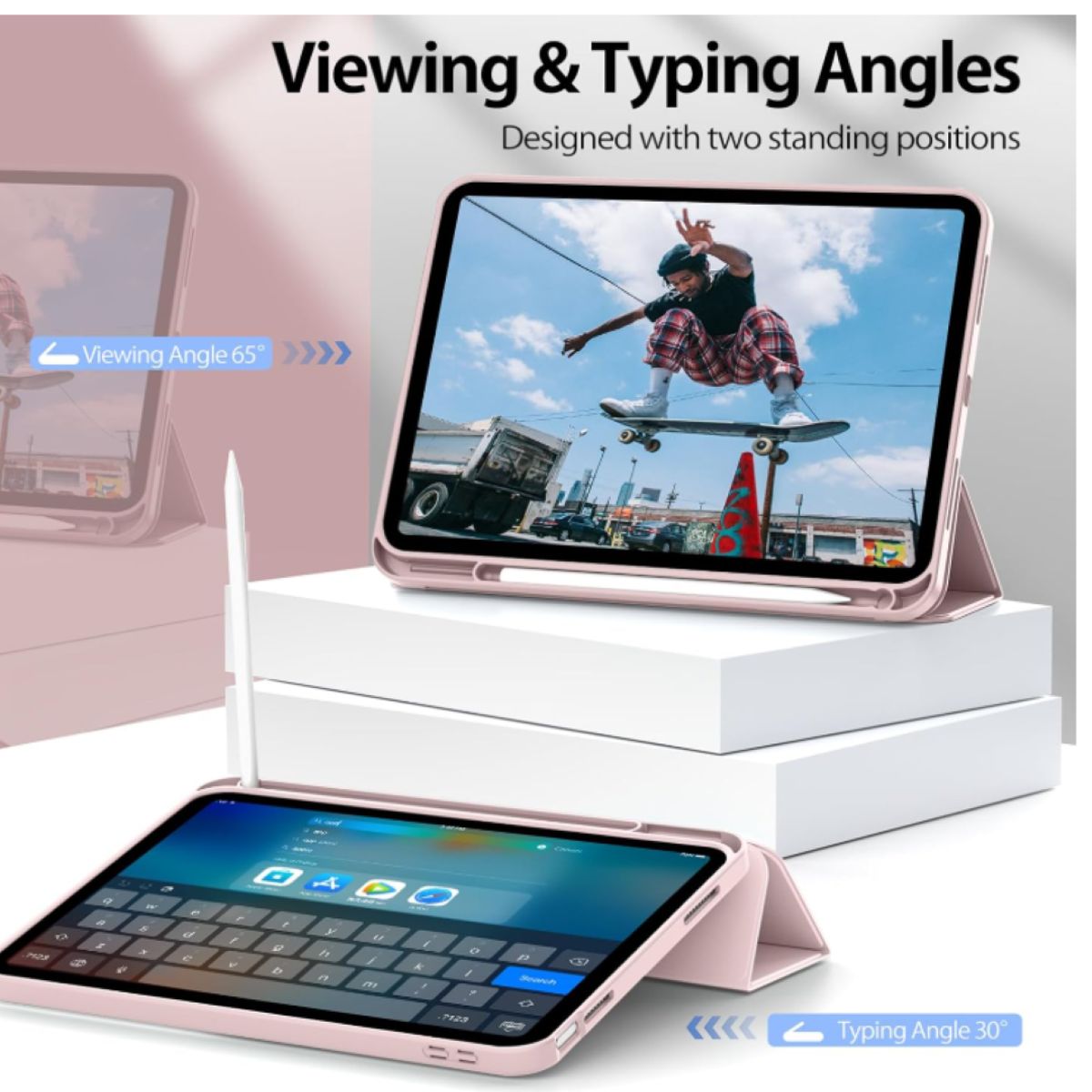 GENERICO - Funda Con Ranura Smart Cover Para iPad 9.7 5ta/6ta Gene Rosado