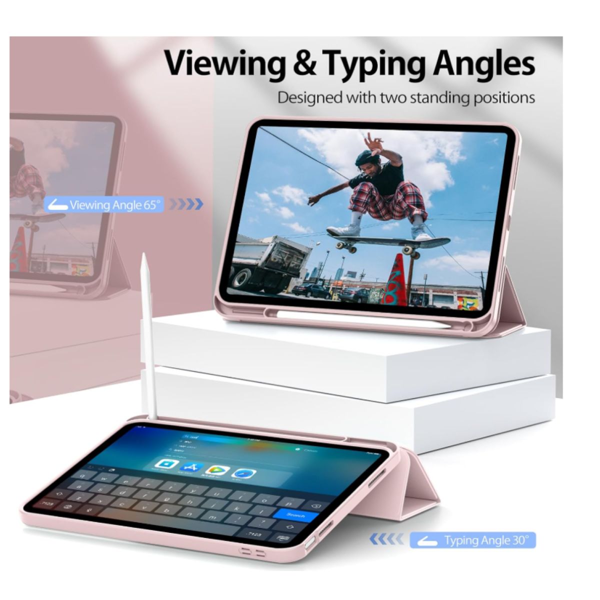 GENERICO - Funda Con Ranura Smart Cover Para iPad 9.7 5ta/6ta Gene Rosado