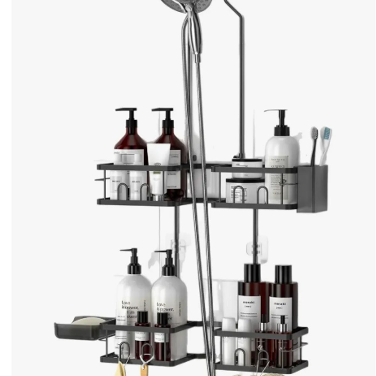 GENERICO - Estante Organizador Baño Ducha Colgante 2 Niveles Metal