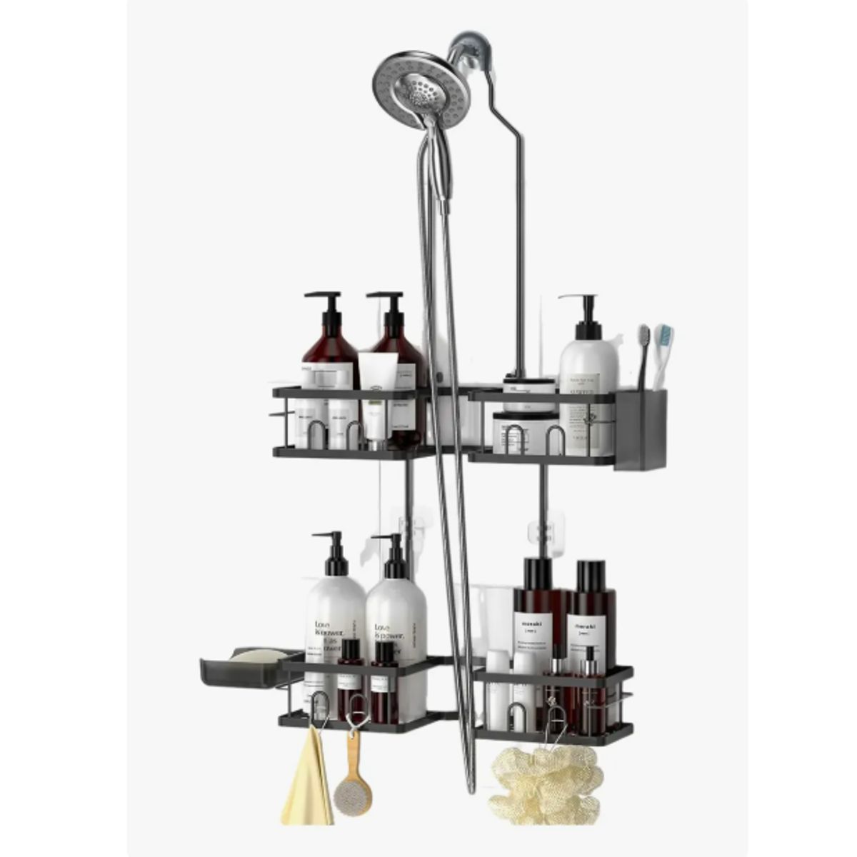 GENERICO - Estante Organizador Baño Ducha Colgante 2 Niveles Metal