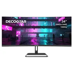 DECO GEAR - 34 Curved Ultrawide Business Monitor, 3440x1440, 100Hz, HDR, 1500R