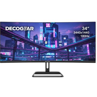 Deco Gear 34 Curved Ultrawide Gaming Monitor, 3440X1440,