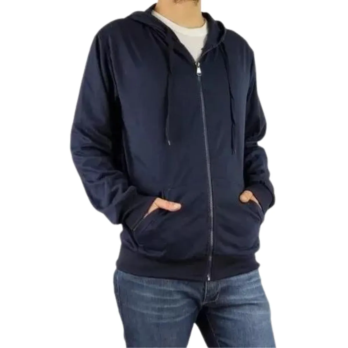 LIKE SHOP - Poleron Hombre Escolar Forro Polar Cierre Capucha Bolsillos 3629