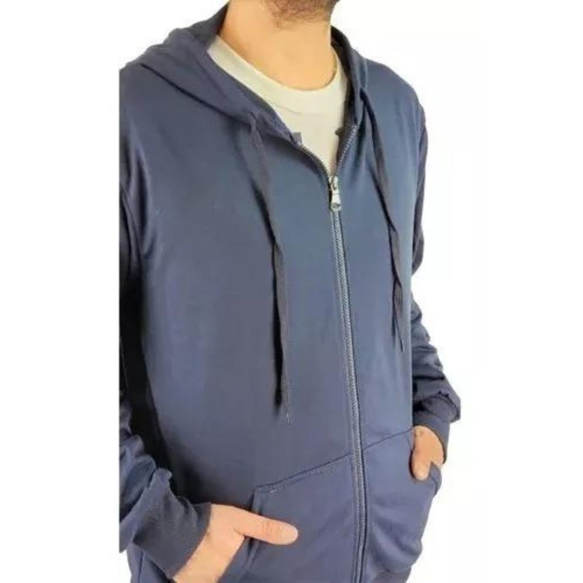 LIKE SHOP - Poleron Hombre Escolar Forro Polar Cierre Capucha Bolsillos 3629