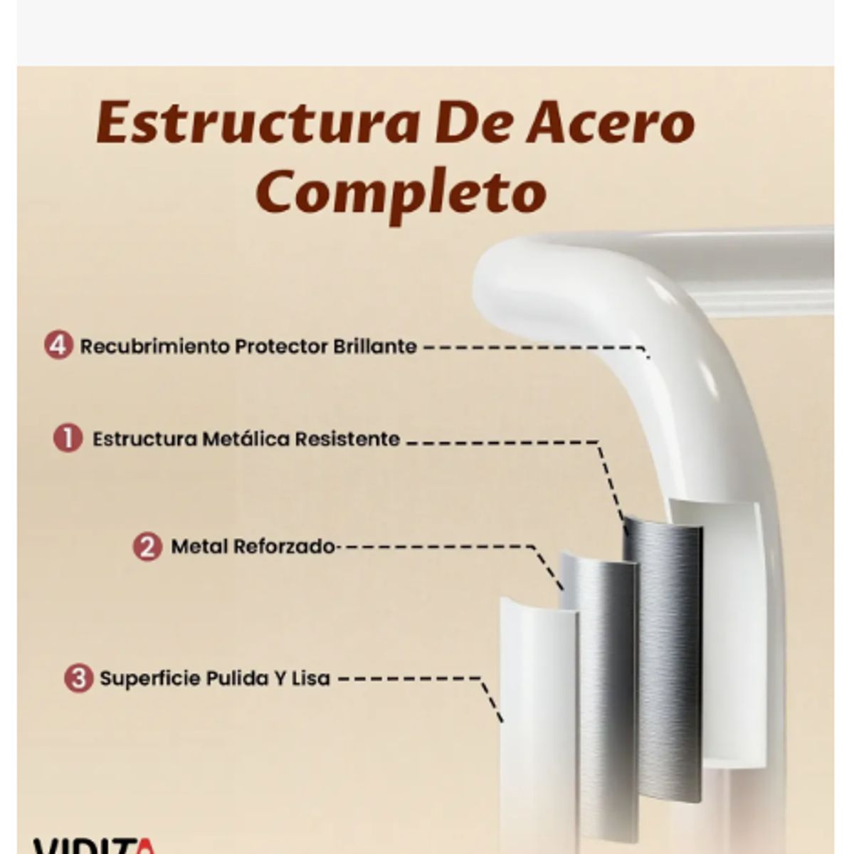 GENERICO - Carrito Organizador Metalico Con Asa Ruedas 3 Niveles Blanco